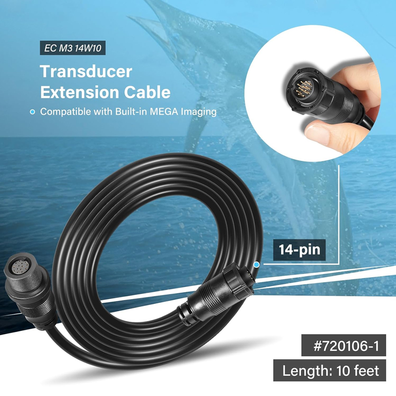 Fish Finder Transducer - Câble d'extension de transducteur 10 pieds