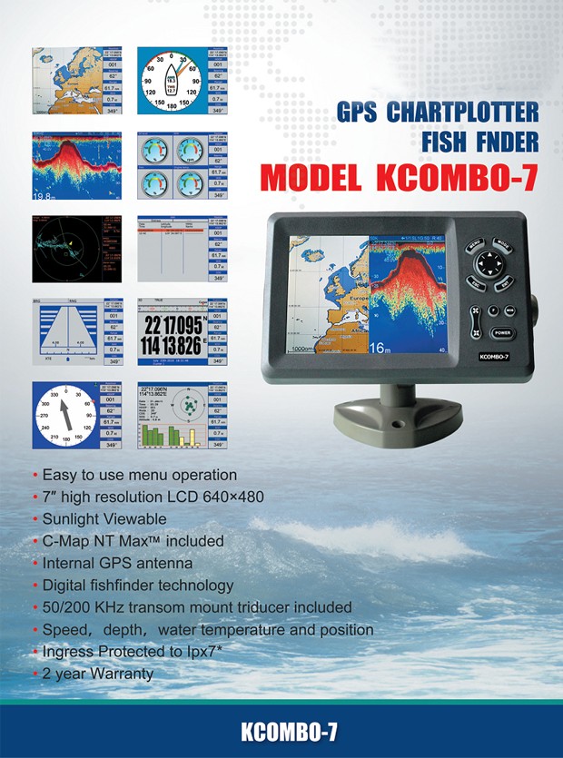 Kcombo-7 7 pouces ONWA GPS tra - Fish Finder Transducer avis et prix